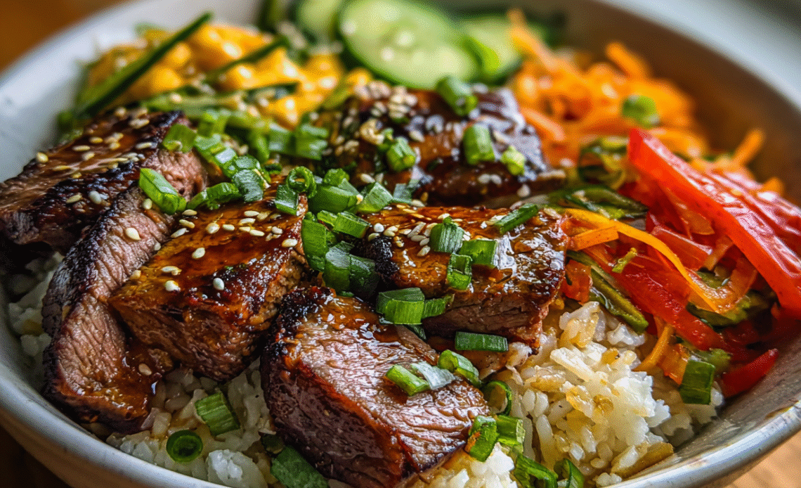 Korean BBQ Steak Rice Bowls