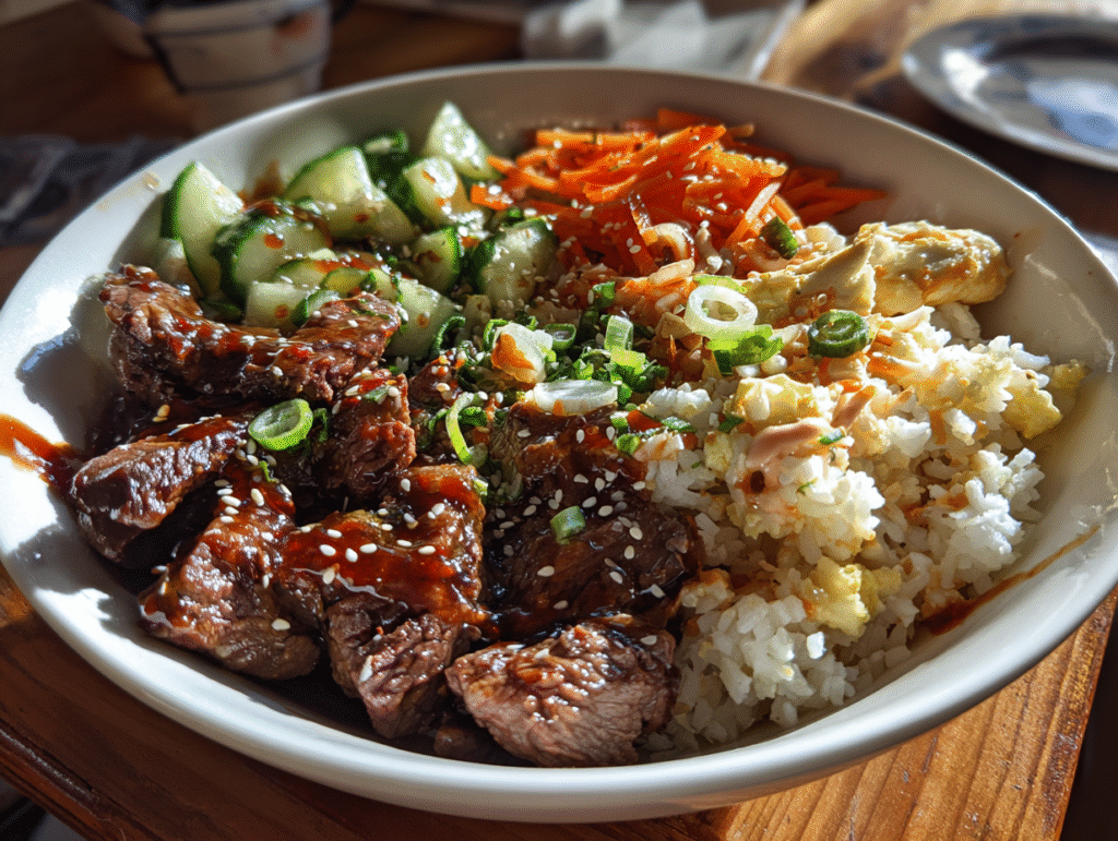 perfect Korean BBQ Steak Rice Bowls