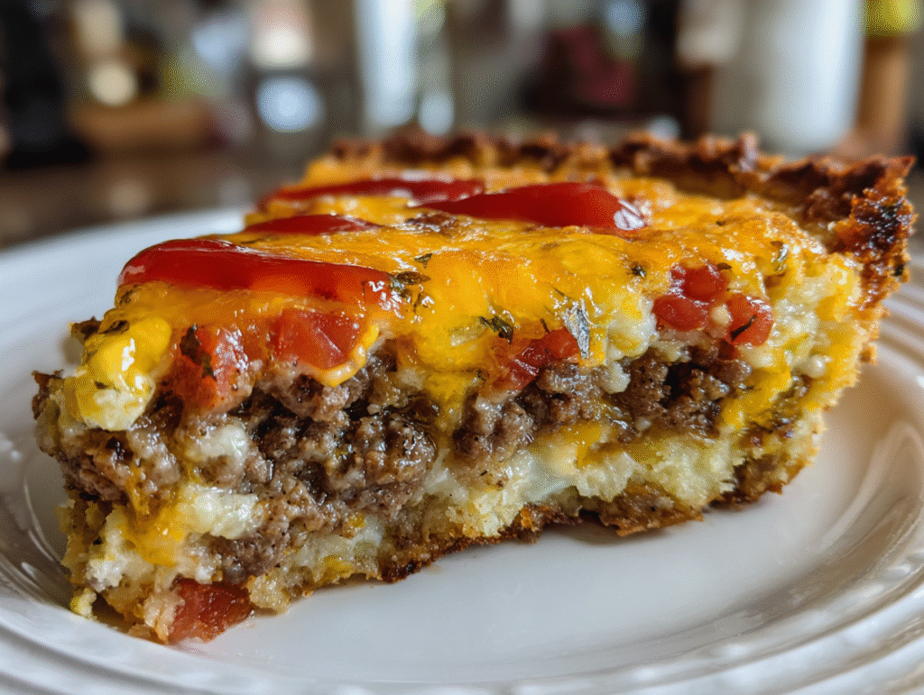 One-Pan Cheeseburger Pie Dinner recipe