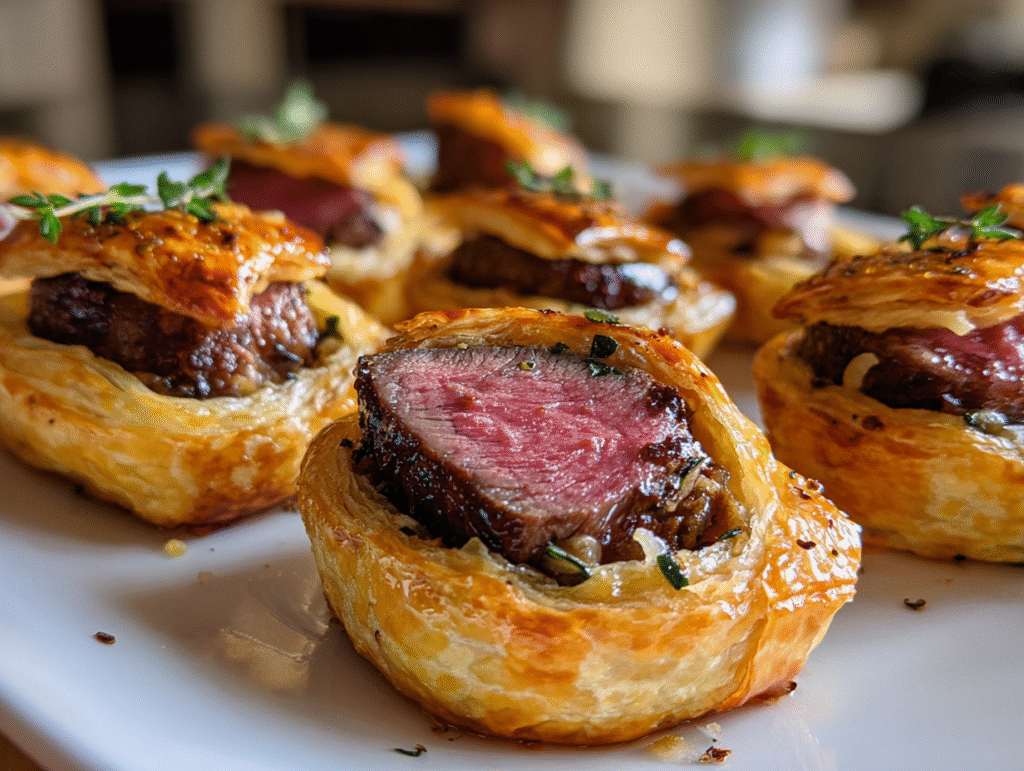 dishes of Beef Wellington Bites