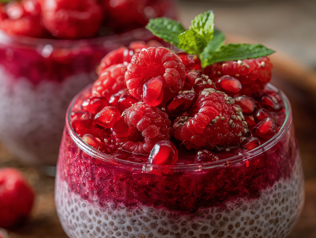 Pomegranate Raspberry Chia Dessert Recipe drink