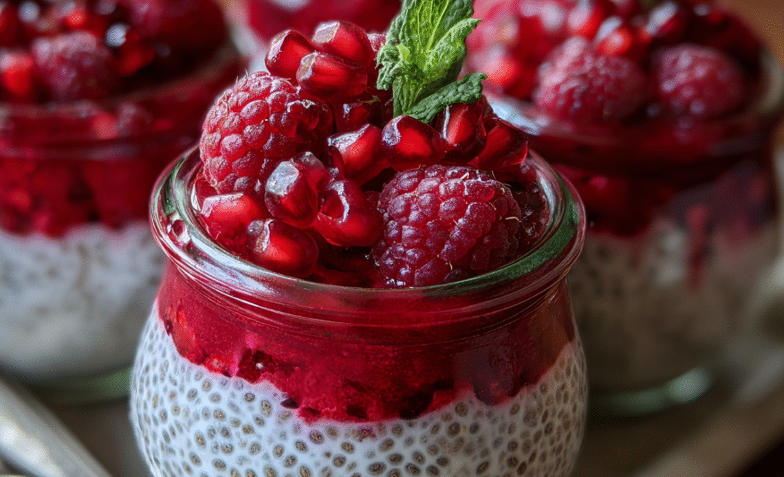 Pomegranate Raspberry Chia Dessert Recipe