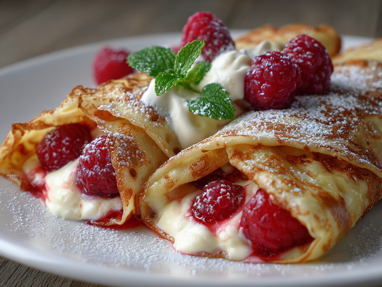 Italian Raspberry Crepe Raspberry Vanilla Cream Crepes Recipe | Full Guide