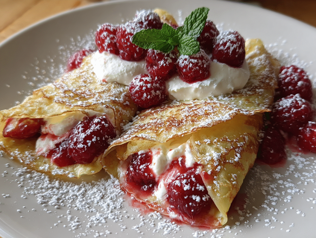 best Raspberry Vanilla Cream Crepes