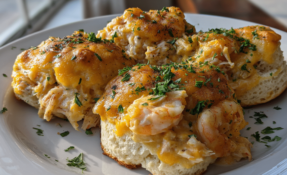 Shrimp and Crab Biscuit Melts