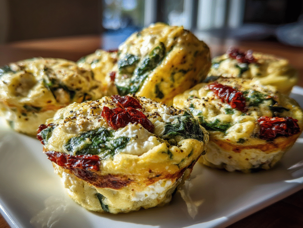 Spinach, Feta, and Sun-Dried Tomato Egg Muffins recipe