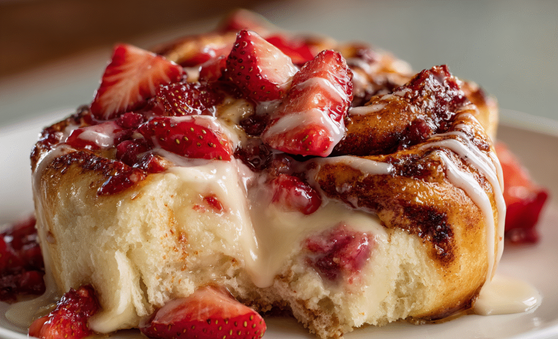 Strawberry Cheesecake Cinnabon Rolls