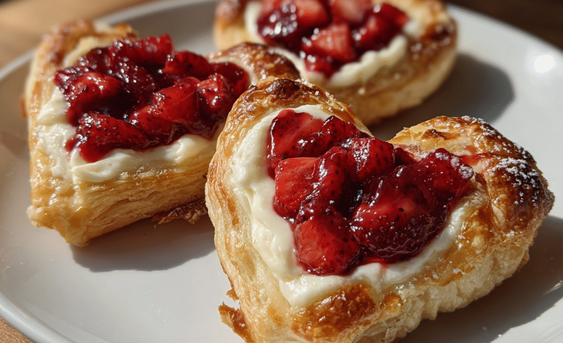 Strawberry Cream Cheese Heart Danishes