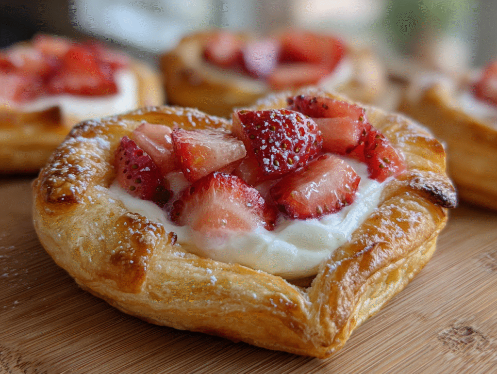 Valentine’s Day Strawberry Cream Cheese Heart Danishes
