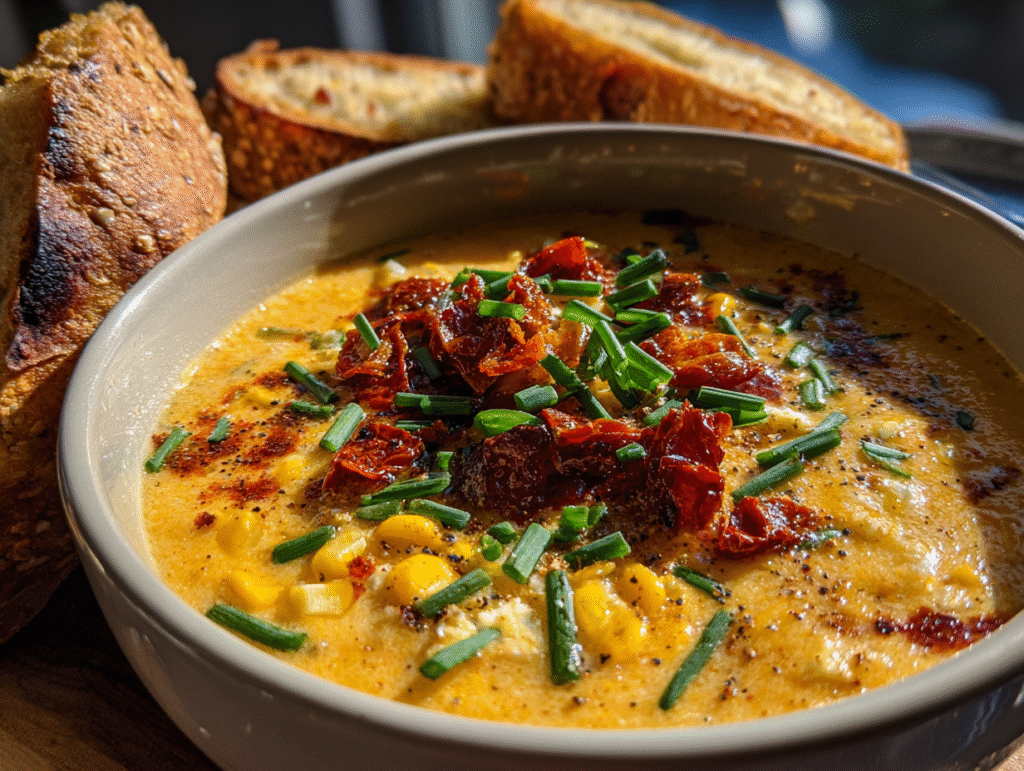Sun Dried Tomato Corn Chowder soup