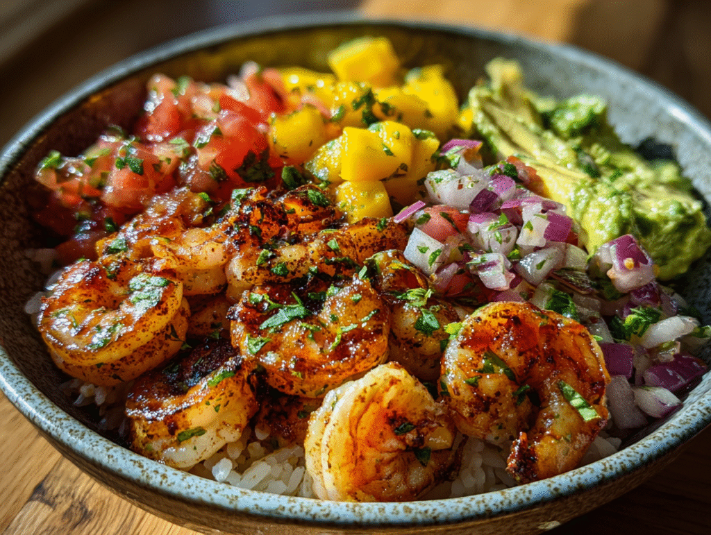 best Shrimp and Avocado Bowls with Mango Salsa