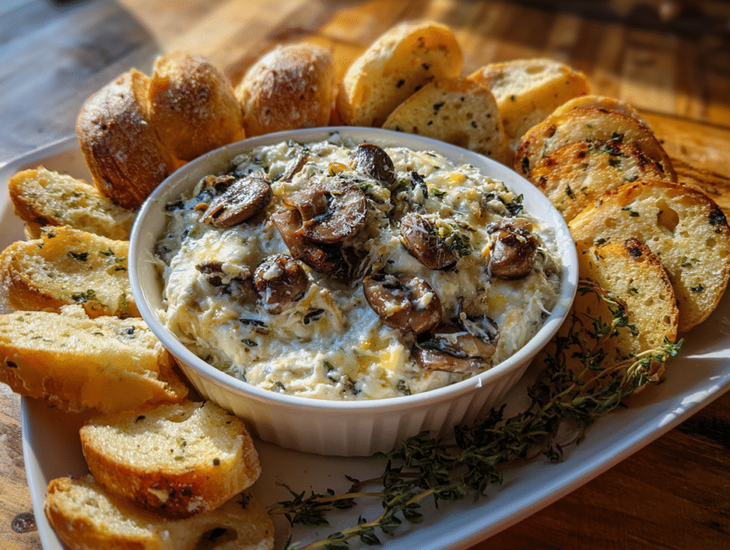Stuffed Mushroom Dip dishes
