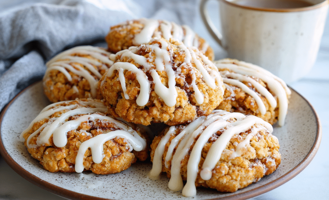 Cottage Cheese Cinnamon Roll Breakfast Cookies