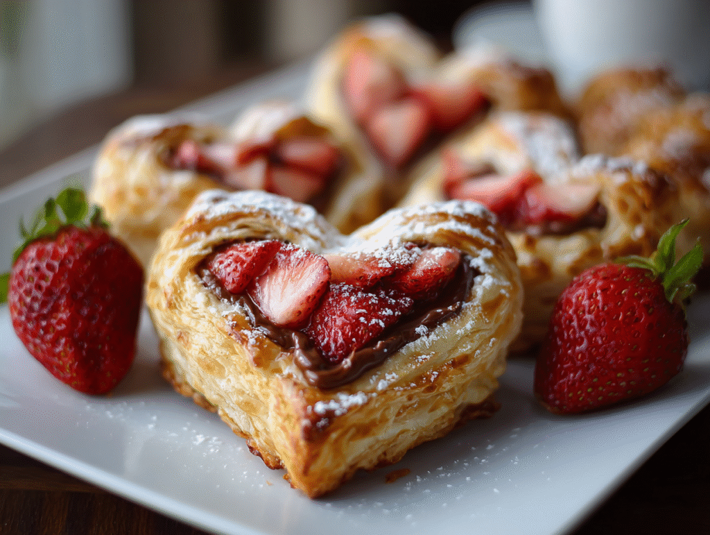 Strawberry Nutella Puff Pastry Hearts: Flaky, Festive & Mindfully Sweet
