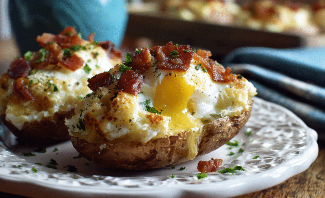The Ultimate Loaded Twice Baked Breakfast Potatoes