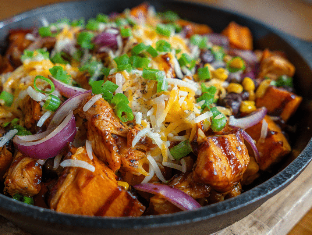 How to Make BBQ Chicken Sweet Potato Skillet