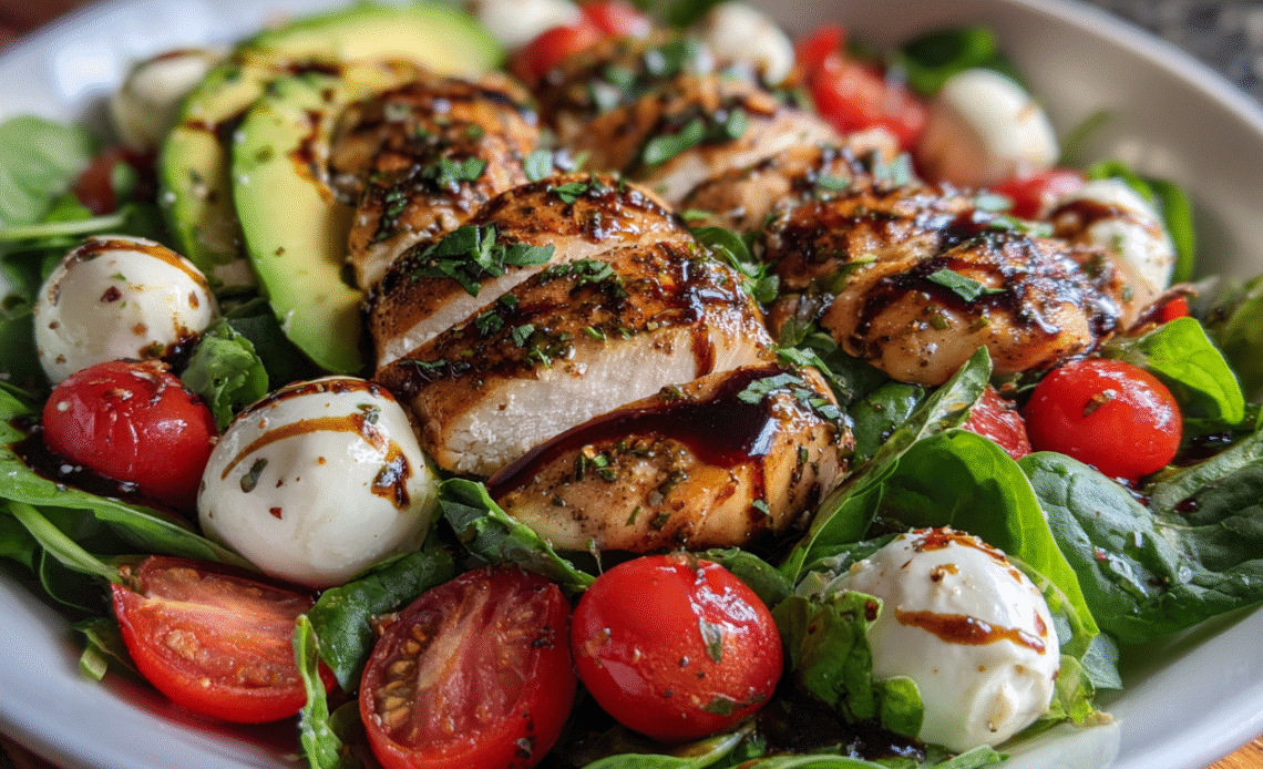 Baked Marinated Chicken Salad with Mozzarella