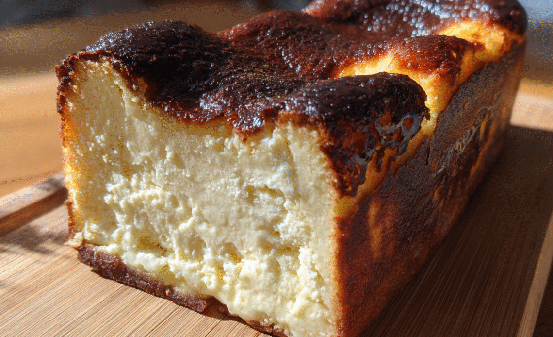 Burnt Basque Cheesecake in a Loaf Pan