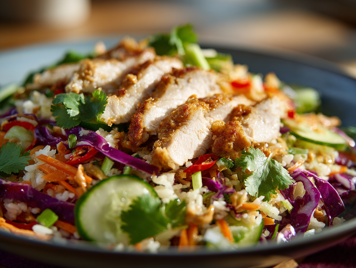 Caad Rice Chicken Crispy Rice Salad Recipe | Creamy Flavor & Comfort
