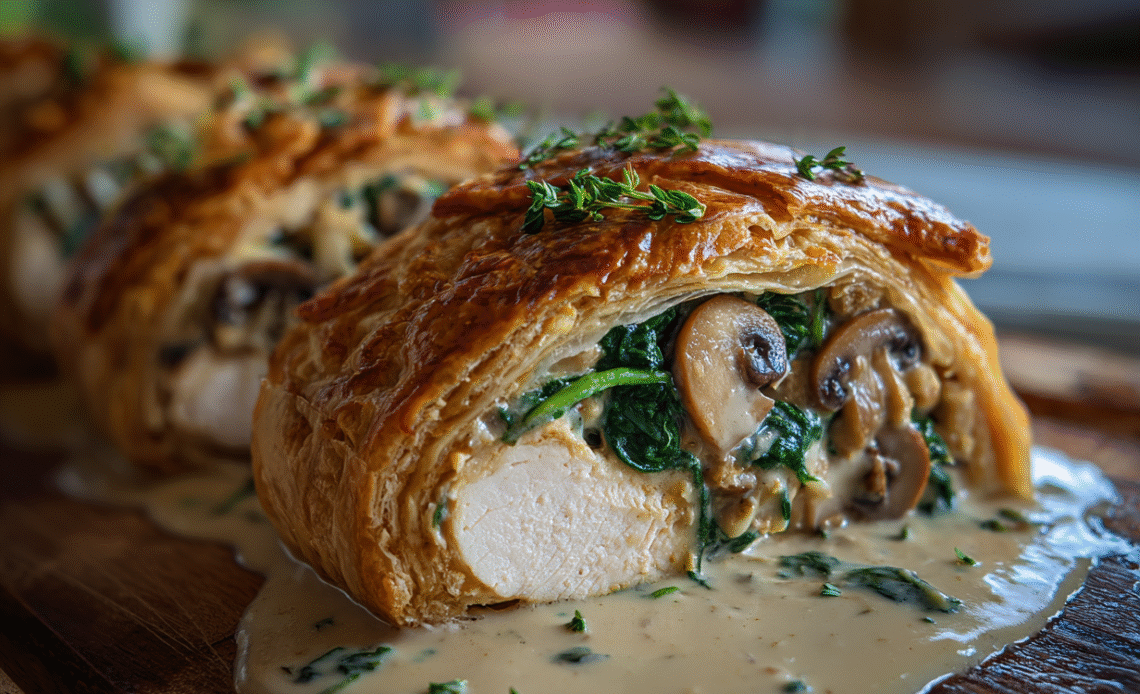 Chicken Wellington with Dijon Cream Sauce