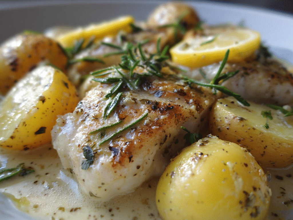 Cod & Potatoes in Rosemary Cream Sauce dinner