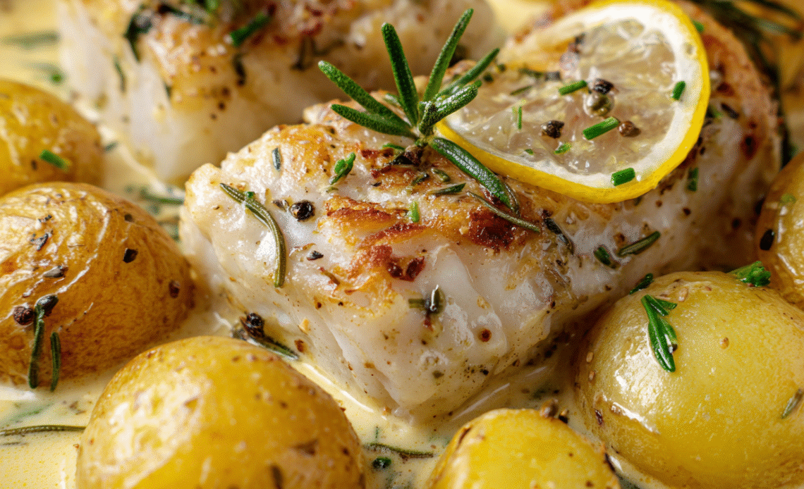 Cod & Potatoes in Rosemary Cream Sauce