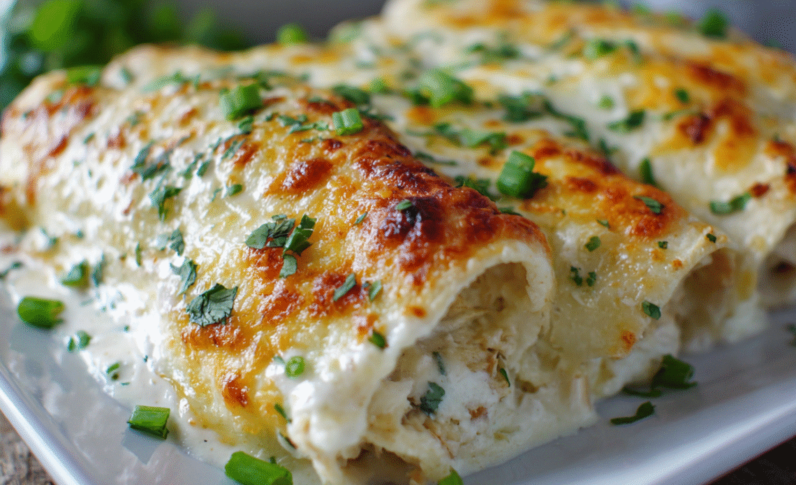 Creamy White Chicken Enchiladas Recipe