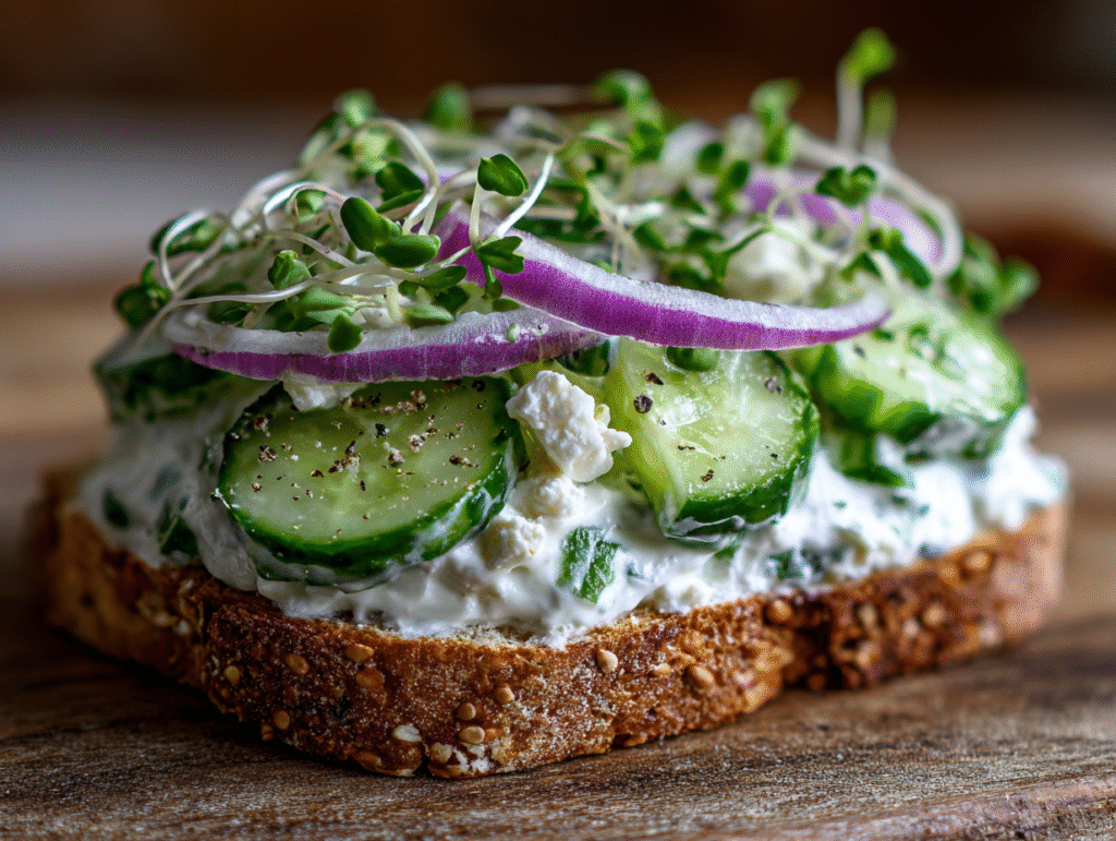 The Perfectly Fresh Cucumber Salad Sandwiches