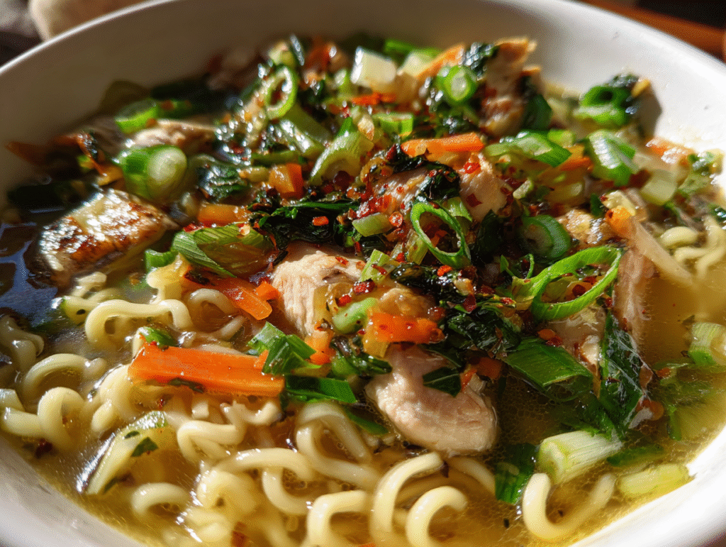 best dinner of Ginger Scallion Chicken Noodle Soup