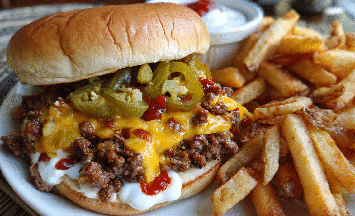 Hearty Smash Burger Fries – Loaded Fries with Cheese