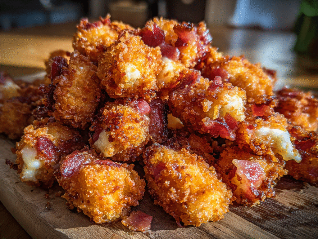 How to Make Crispy Bacon Mozzarella Poppers