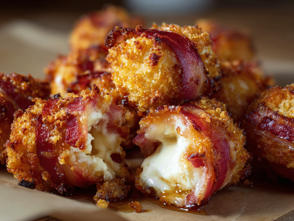 Best Irresistible Crispy Bacon Mozzarella Poppers Recipe