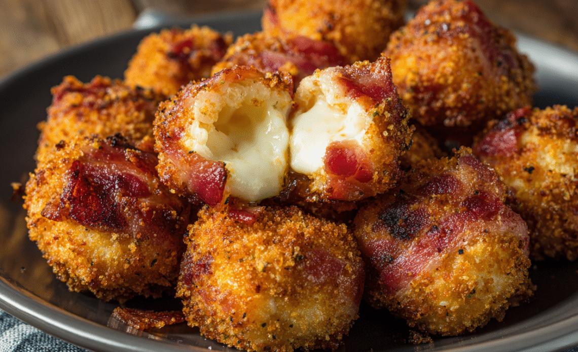 Irresistible Crispy Bacon Mozzarella Poppers – Easy Cheesy Appetizer