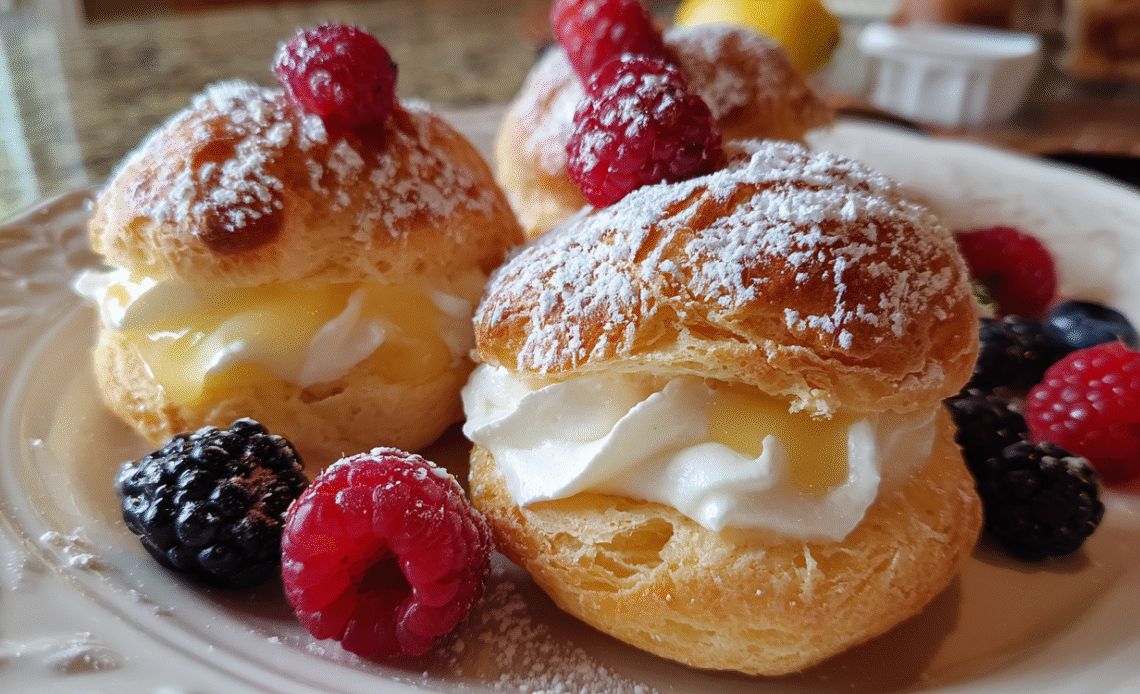 Lemon Cream Puffs with Lemon Fillings: A Bright and Elegant Citrus Dessert