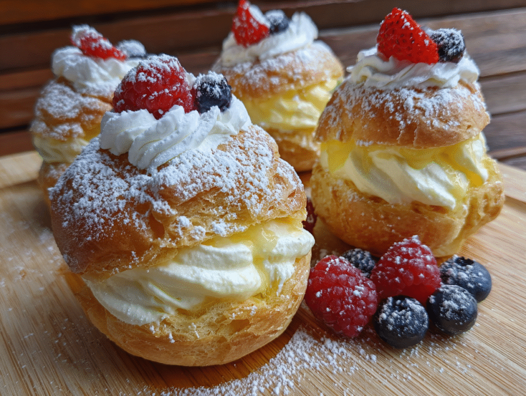 Lemon Cream Puffs with Lemon Fillings