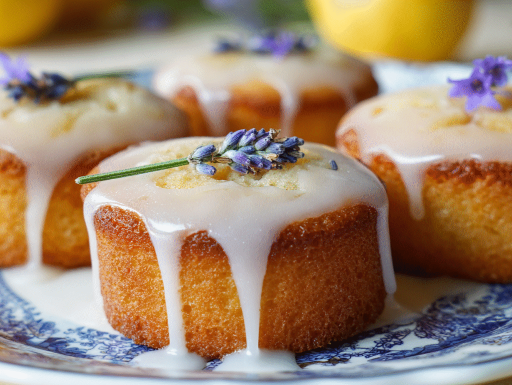 Mini Lemon Cakes with Lavender Glaze desserts