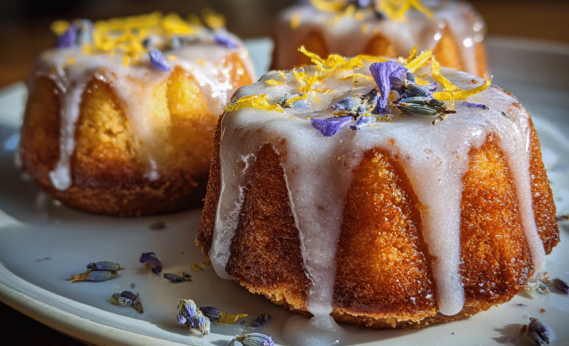 Mini Lemon Cakes with Lavender Glaze: A Delicate Citrus Dessert with Floral Elegance