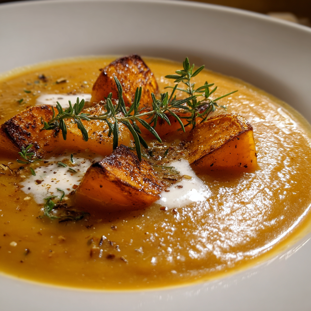 Perfectly Creamy Roasted Italian Sweet Potato Soup