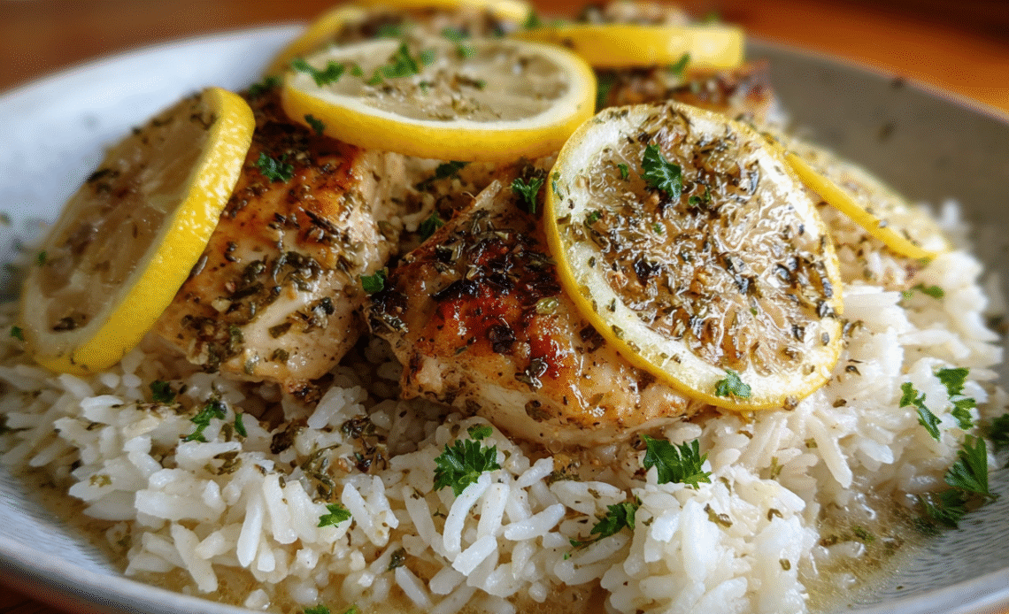 Slow Cooker Lemon Herb Chicken and Rice (Easy, Flavorful One-Pot Meal)