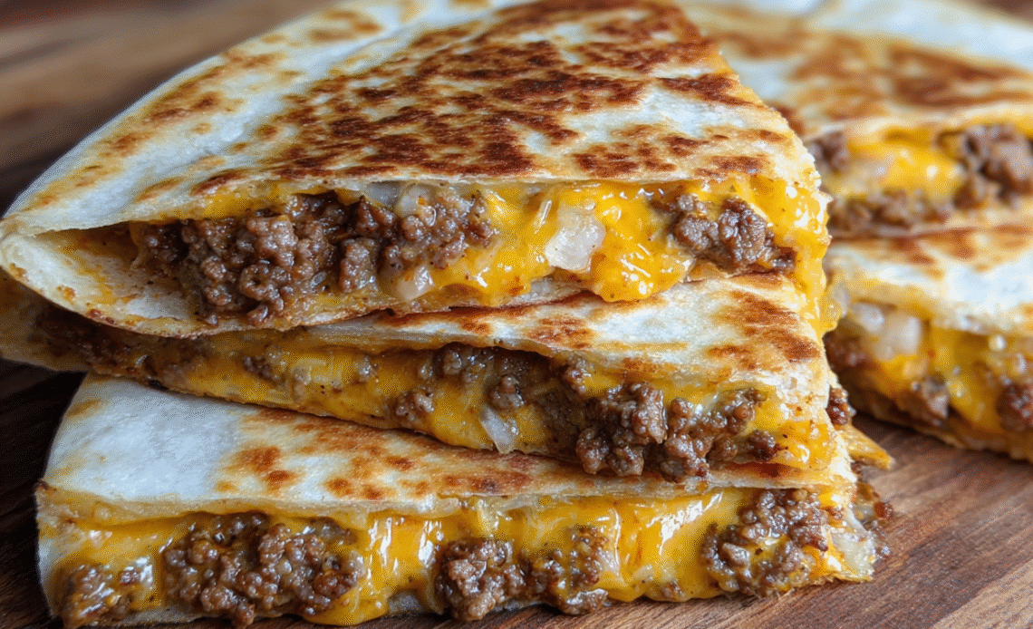 Smashburger Quesadillas – Easy Cheesy Burger Quesadilla Recipe