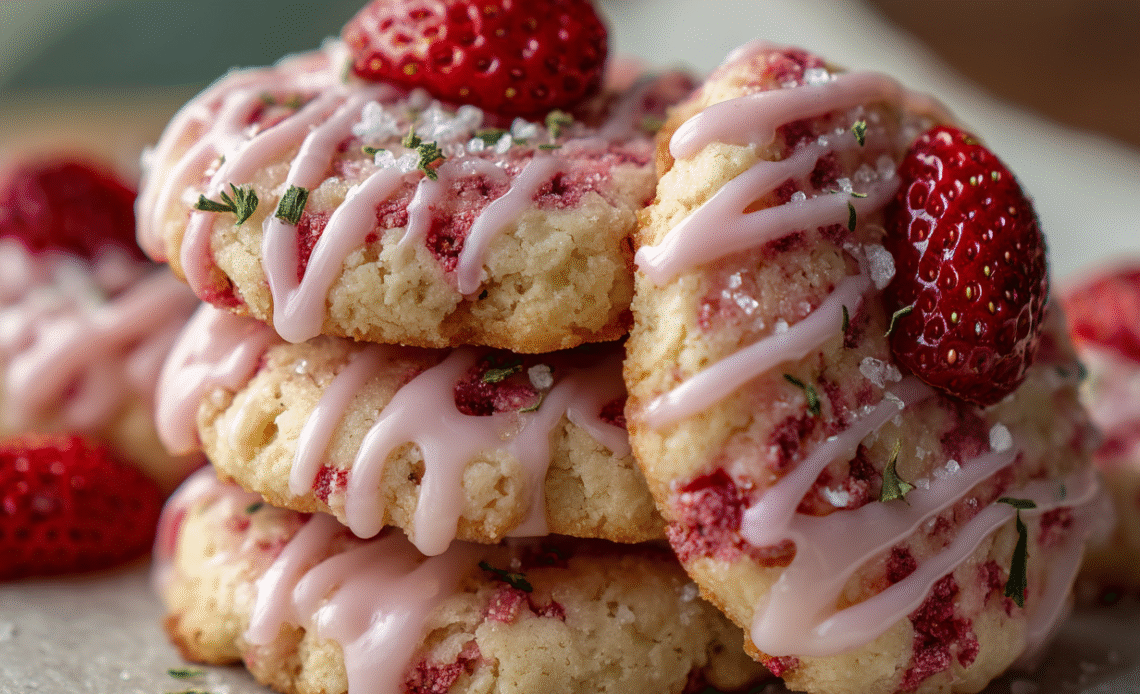 Strawberry Shortbread Cookies