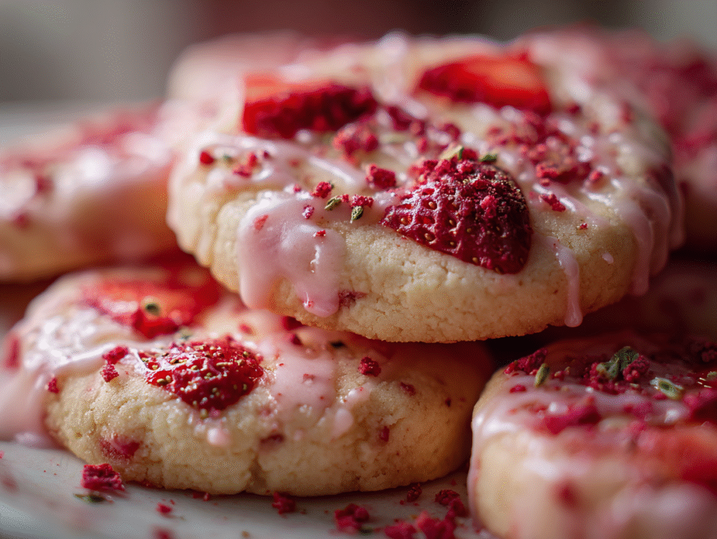 perfect Strawberry Shortbread Cookies desserts