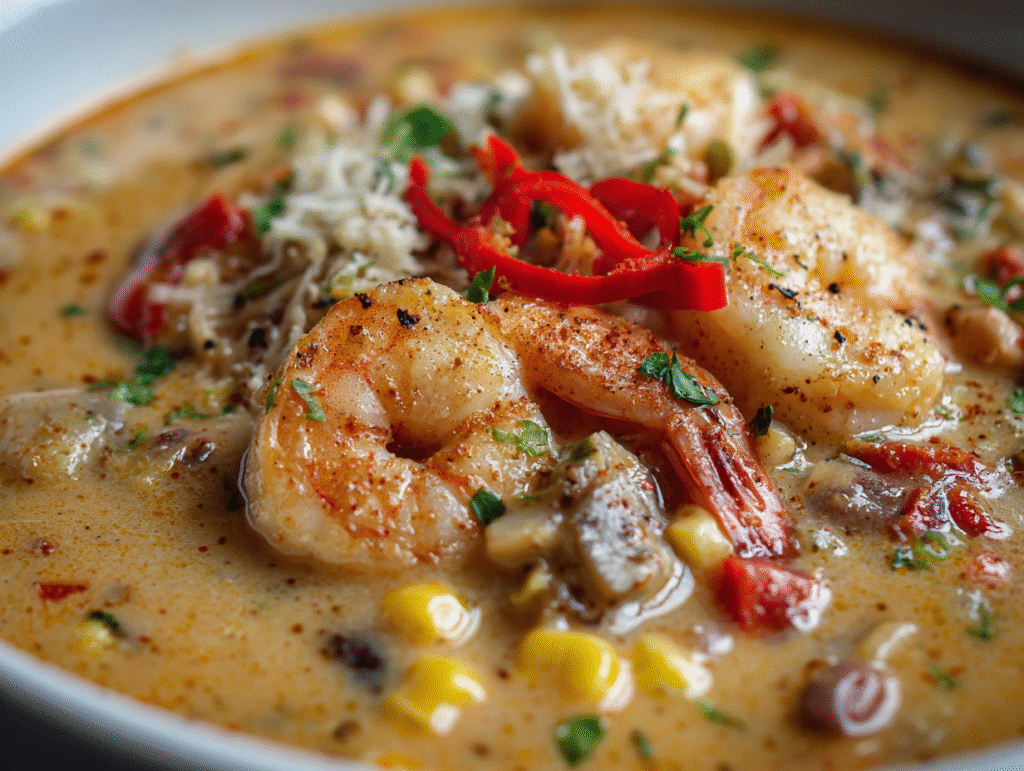 Easy Creamy Seafood and Shrimp Chili recipe