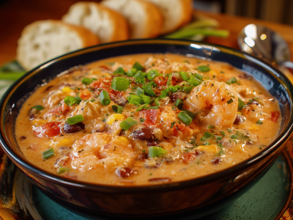 best Creamy Seafood and Shrimp Chili dinner