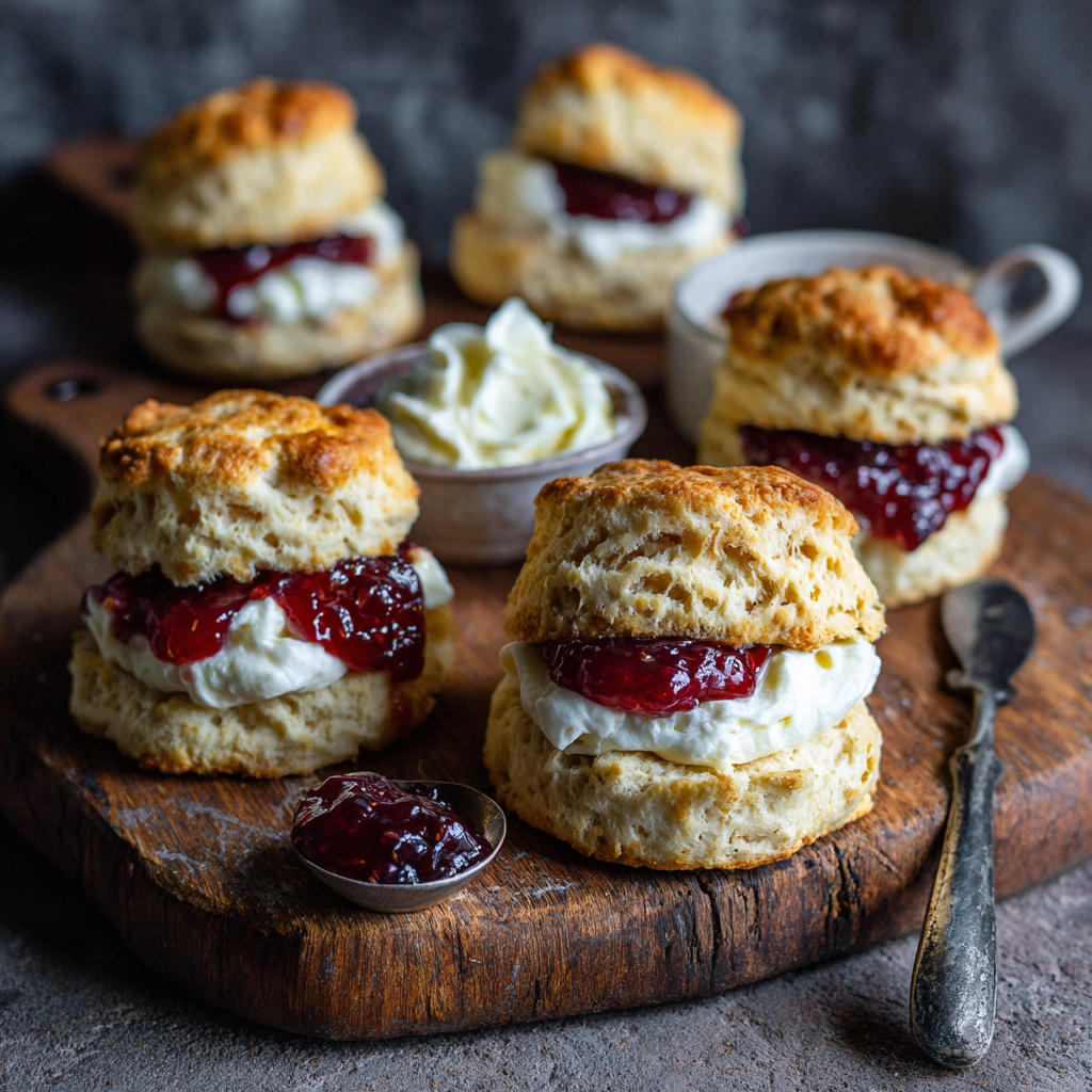 The Perfectly Classic English Scones With Clotted Cream And Jam Sugar the-perfectly-classic-english-scones-with-clotted-cream-and-jam-sugar