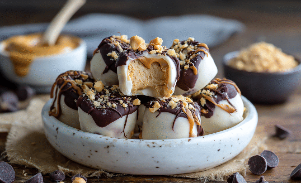 Frozen Greek Yogurt Peanut Butter Bites – Easy Healthy No-Bake Snack