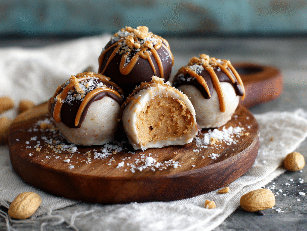Frozen Greek Yogurt Peanut Butter Bites snacks